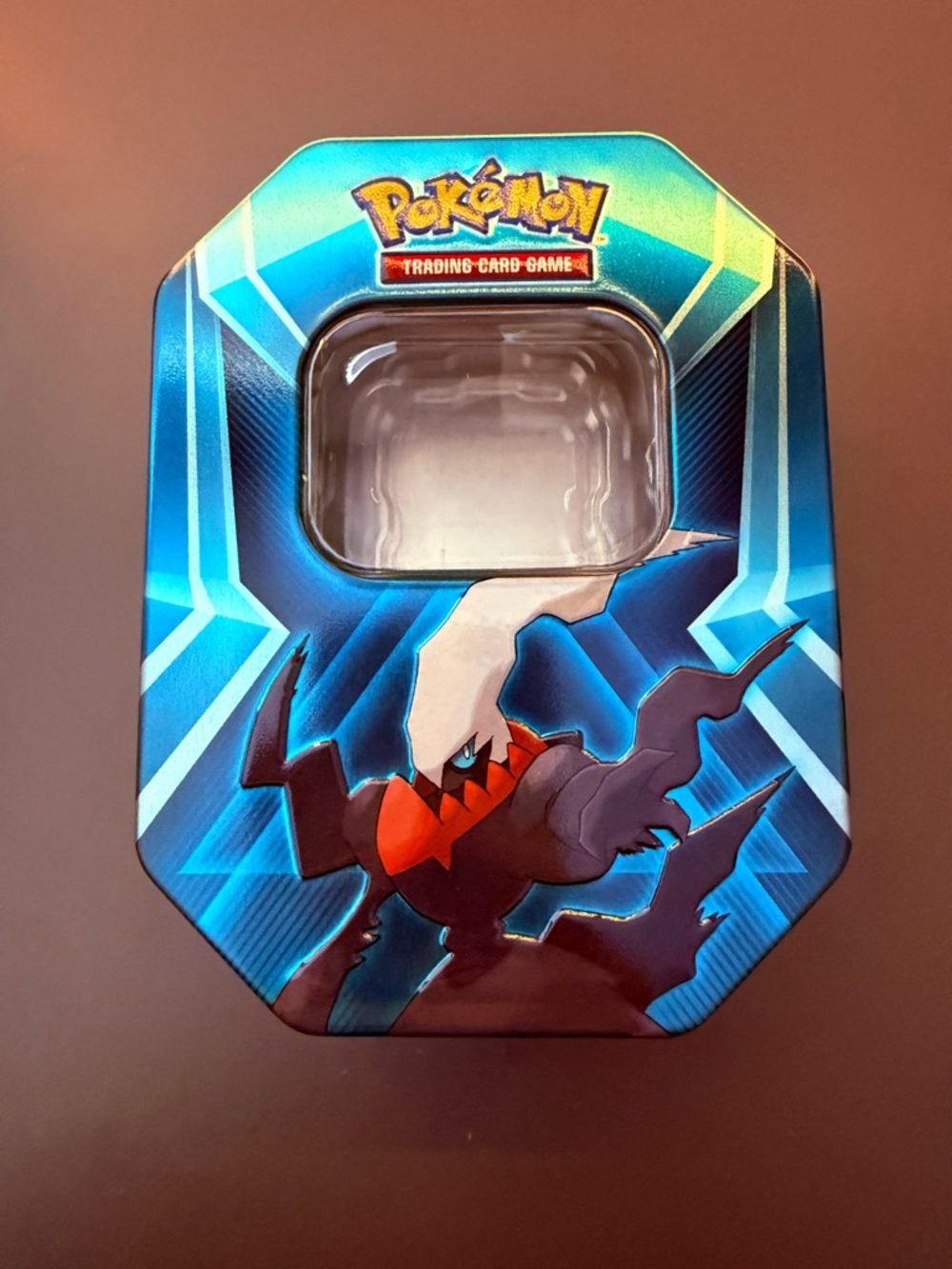 Pokemon Blue Teal Black Red Trading Card Tin